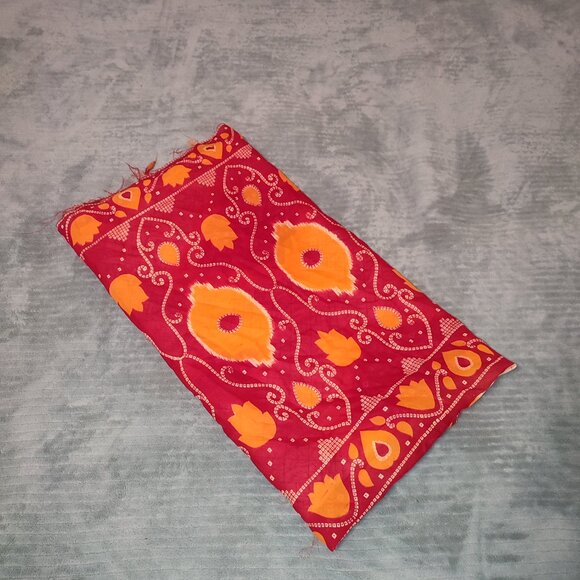 Fire Saree Sari Long Traditional 16 Feet Long Wrap Ethnic India Outfit Vintage - Picture 12 of 12